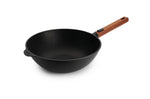 Wok Woll Diamond QXR Eco Logic en fonte d'aluminium manche amovible bois - 24 cm