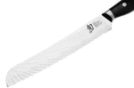 Couteau à pain japonais KAI Shun Nagare Black lame dentée damas 72 couches Dual Core 23cm manche bombé