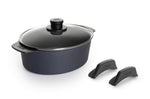 Cocotte ovale Woll Diamond Lite en fonte d'aluminium + anses amovibles polymère - 27 x 22 cm