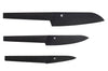 Coffret 3 couteaux japonais Satake Cutlery Black santoku + universel + office