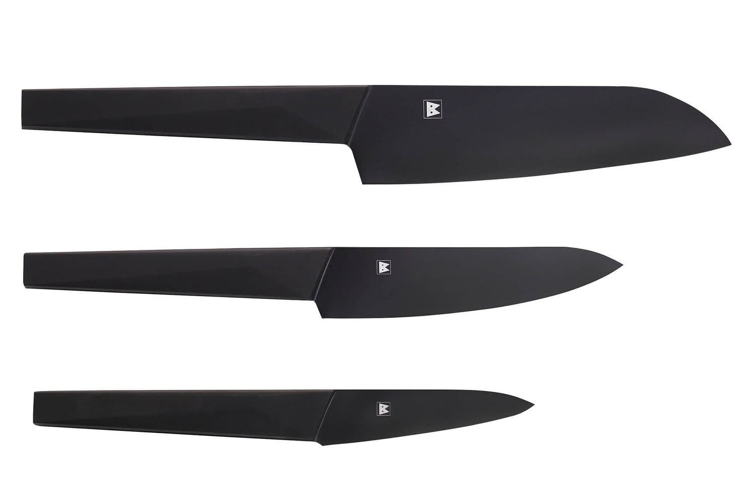 Coffret 3 couteaux japonais Satake Cutlery Black santoku + universel + office