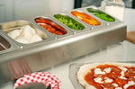 Saladette Ooni inox + 6 bacs à garnitures pour pizzas avec couvercles