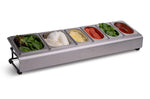 Saladette Ooni inox + 6 bacs à garnitures pour pizzas avec couvercles