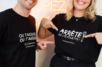 Tee-shirt officiel Couteauxduchef "Arrête ou j'te fouette !"