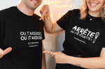 Tee-shirt officiel Couteauxduchef "Arrête ou j'te fouette !"