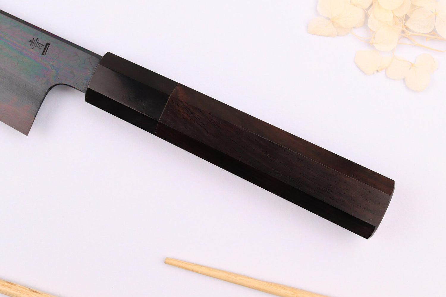 Couteau de chef japonais artisanal Kagekiyo Yoshikazu Tanaka Black Damas Aogami 21cm