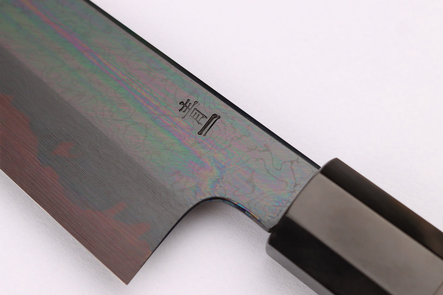 Couteau de chef japonais artisanal Kagekiyo Yoshikazu Tanaka Black Damas Aogami 21cm