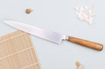 Couteau à sashimi japonais forgé Tadafusa Hocho Kobo lame SLD 3 couches 21cm manche en noyer