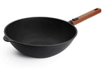 Wok Woll Diamond QXR Eco Logic en fonte d'aluminium manche amovible bois - 30 cm
