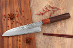 Couteau santoku 17cm japonais artisanal Yuzo Akira Tsuchime VG10