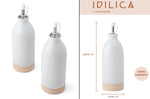 Set de 2 bouteilles à huile et vinaigre KitchenCraft Idilica en grès crème 450ml