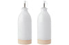 Set de 2 bouteilles à huile et vinaigre KitchenCraft Idilica en grès crème 450ml
