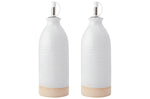 Set de 2 bouteilles à huile et vinaigre KitchenCraft Idilica en grès crème 450ml