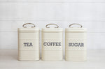 Set de 3 boîtes à thé / café / sucre KitchenCraft Living Nostalgia en acier crème