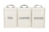 Set de 3 boîtes à thé / café / sucre KitchenCraft Living Nostalgia en acier crème