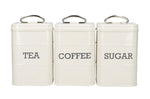 Set de 3 boîtes à thé / café / sucre KitchenCraft Living Nostalgia en acier crème
