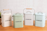Bac à compost KitchenCraft Living Nostalgia en acier crème 3L