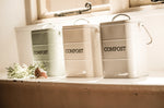 Bac à compost KitchenCraft Living Nostalgia en acier crème 3L