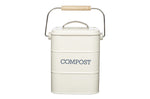 Bac à compost KitchenCraft Living Nostalgia en acier crème 3L