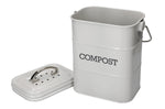 Bac à compost KitchenCraft Living Nostalgia en acier gris 3L