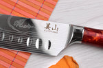 Couteau santoku alvéolé 17cm Kutoyama Red Flame