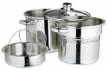 Marmite à pâtes italiennes KitchenCraft World of Flavours en acier inox 4L 4 pièces