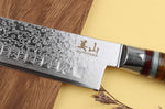 Couteau santoku alvéolé 17cm Kutoyama damas pakka rainbow