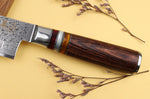Couteau santoku alvéolé 17cm Kutoyama damas pakka rainbow