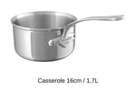Set de 3 casseroles Mauviel M'Cook tout inox avec poignée fixe compatible induction