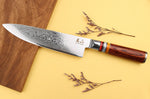 Set de 2 couteaux Kutoyama Damas pakka rainbow chef + universel