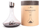 Carafe à vin Alaskan Maker Topographic Mont Blanc en verre cristallin soufflé à la main