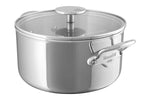 Cocotte Mauviel M'Urban4 en fonte d'inox avec couvercle en verre compatible induction - 24cm