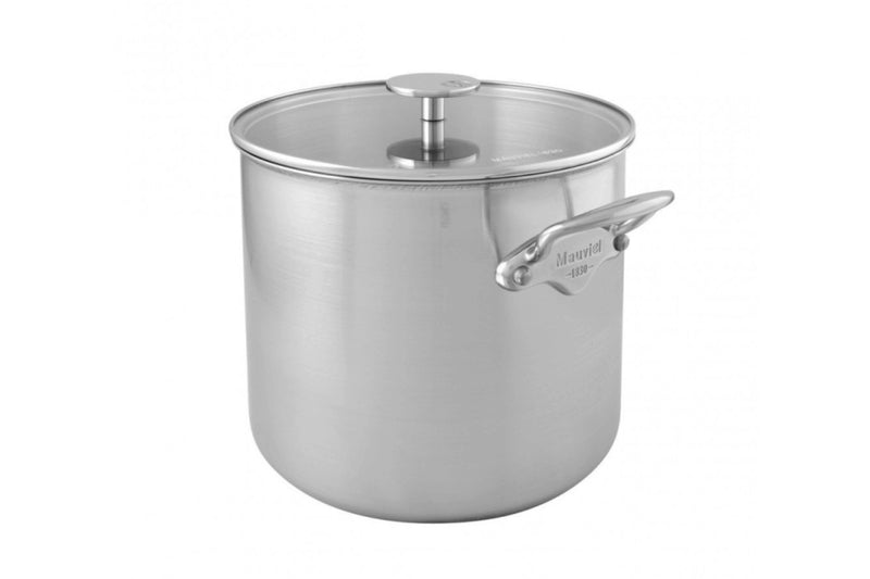 Marmite Mauviel M'Urban4 en fonte d'inox compatible induction 24cm avec couvercle en verre