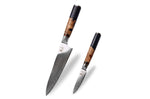 Set de 2 couteaux Kutoyama Damas nid d'abeille chef + office