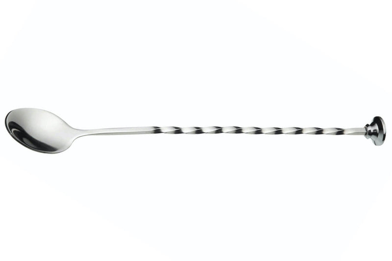 Cuillère à mélanger BarCraft manche torsadé et disque en acier inoxydable 28cm