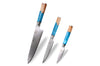 Set de 3 couteaux Kutoyama damas Azur chef + universel + office