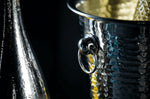 Seau à vin mousseux et à champagne Barcraft en acier inoxydable martelé