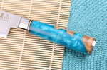 Couteau santoku 17cm Kutoyama damas Azur