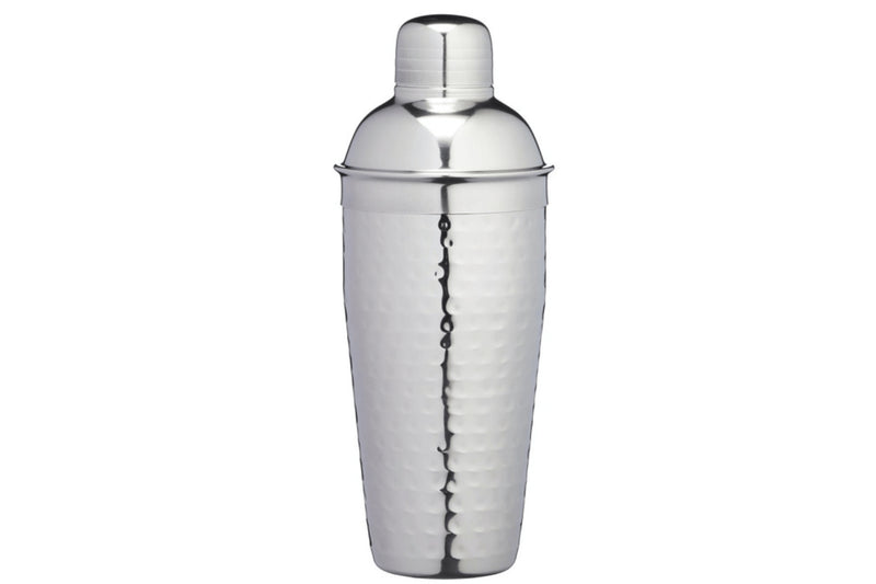 Shaker Cobbler à cocktail Barcraft en acier inoxydable martelé 700ml