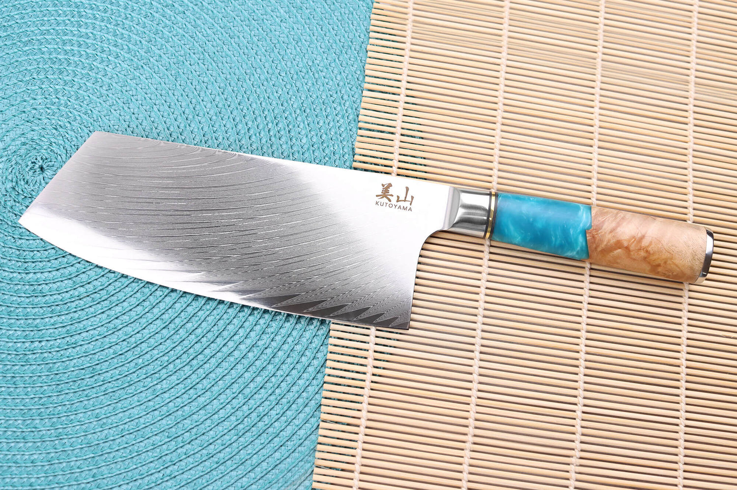 Couteau de chef chinois 20cm Kutoyama damas Azur