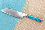 Couteau santoku 17cm Kutoyama damas Azur