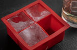 Bac à glaçons Barcraft en silicone rouge 4 empreintes