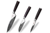 Set de 3 couteaux Kutoyama Black Pakka office + petit santoku + chef