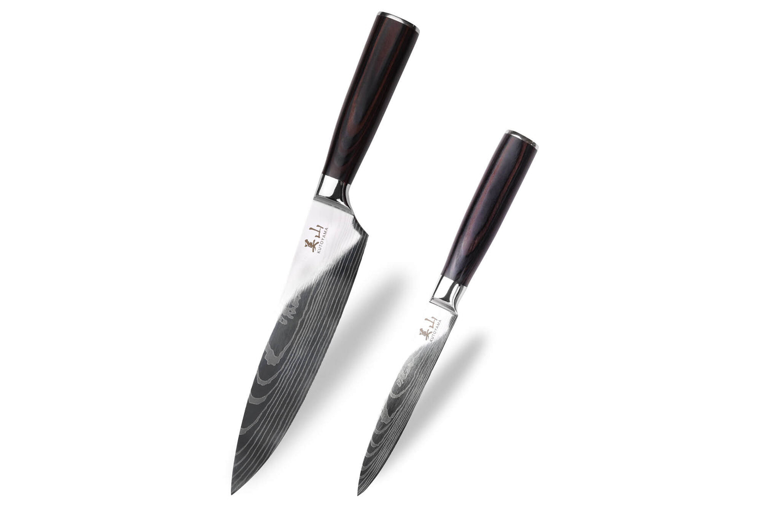 Set de 2 couteaux Kutoyama Black Pakka chef + universel