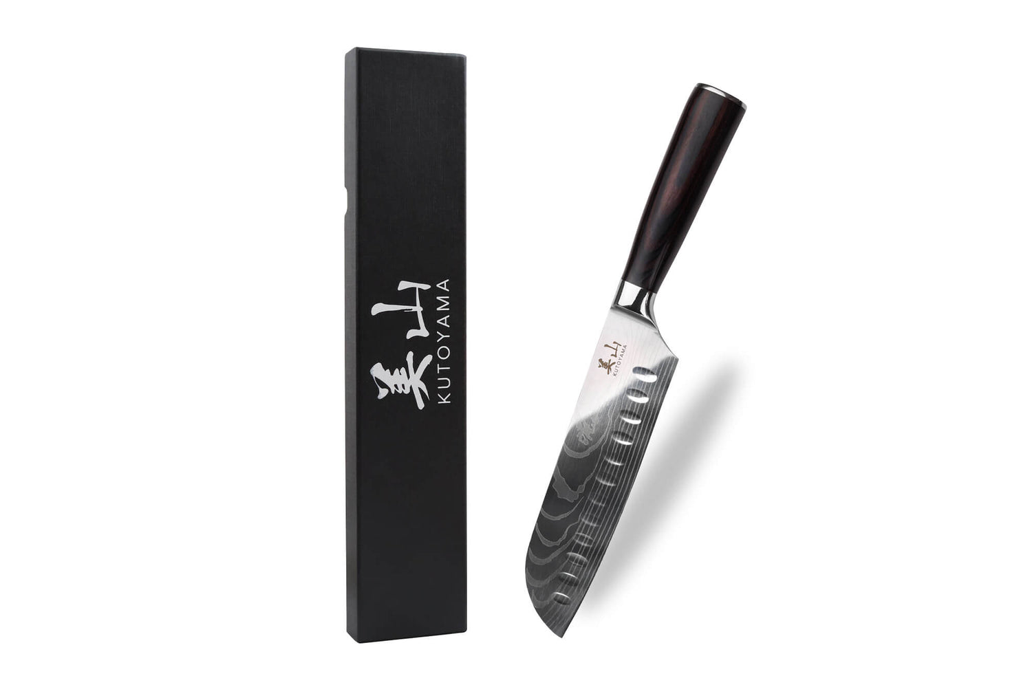Couteau santoku 17cm alvéolé Kutoyama Black Pakka