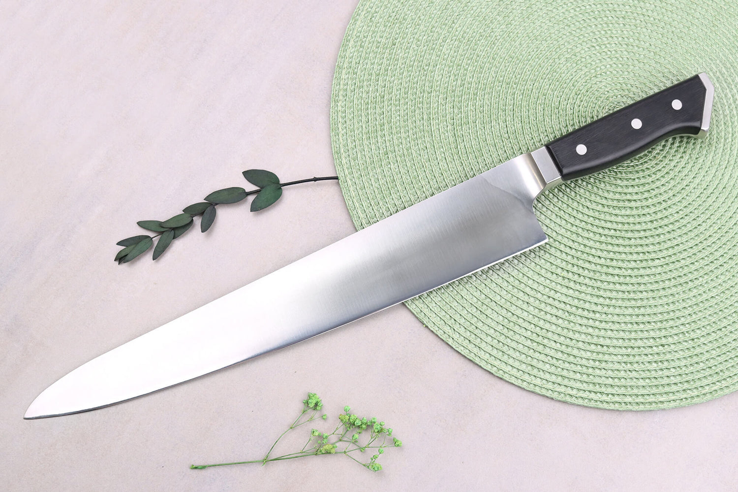 Couteau de chef alvéolé japonais Glestain K Series 33cm