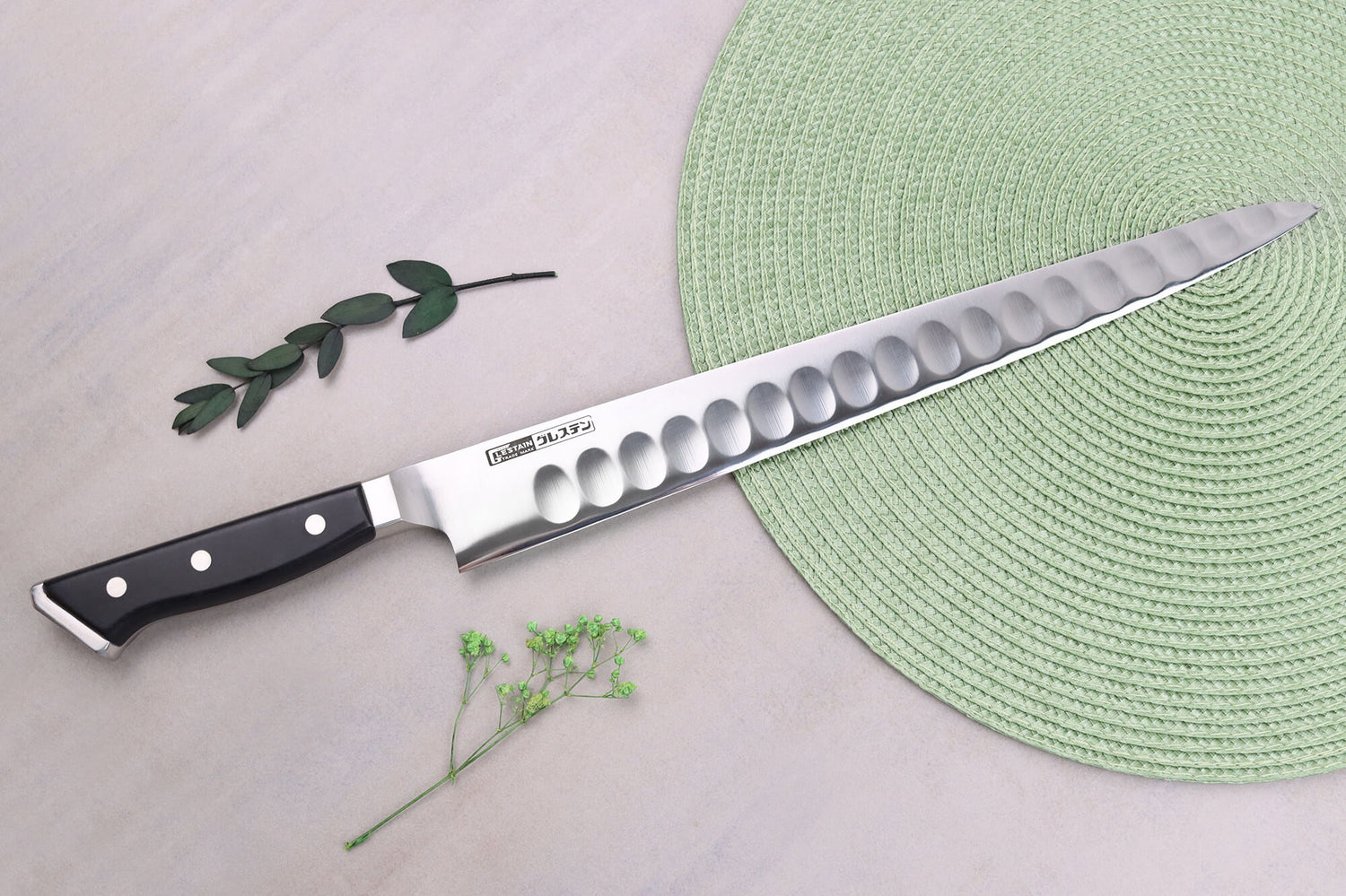 Couteau sujihiki alvéolé japonais Glestain K Series 33cm
