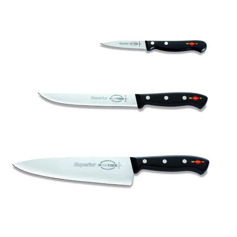 Coffret de 3 couteaux de cuisine pro DICK SUPERIOR chef+universel+office