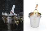 Seau à vin mousseux et à champagne Barcraft en acier inoxydable martelé