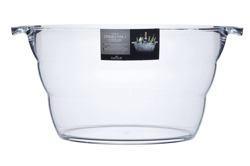 Seau à boissons et refroidisseur de bouteilles ovale Barcraft en acrylique transparent
